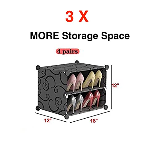 Stylish and Space-Saving Shoe Rack Organizer with Doors - Perfect for Organizing Your Shoes (72 Pairs), Easy to Assemble, Multi-Functional Shoe Storage Cabinet for Closet, Entryway, Garage, Stackable Design, Durable Metal Frame