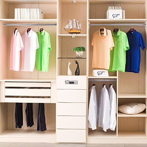 Closet Pole, Closet Rod with Telescopic Adjustment, with Wardrobe Rail Rod Pole Socket and Screws, Pack-2, Clothes Rod for Closet Suitable for Wardrobes, Cabinets, Bathrooms (15.7‘’-27.6‘’)