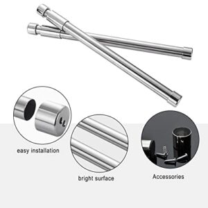 Closet Pole, Closet Rod with Telescopic Adjustment, with Wardrobe Rail Rod Pole Socket and Screws, Pack-2, Clothes Rod for Closet Suitable for Wardrobes, Cabinets, Bathrooms (15.7‘’-27.6‘’)