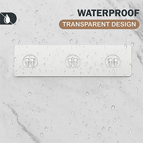 WeeProp 2 Packs Strong Sticky, Replacement Adhesive Sticker Hook,Waterproof Heavy-duty Sponge Holder Adhesives for Shower Caddy Basket Shelf, No Drilling Bath Transparent Adhesive Pad(10.2 x 2.76inch)