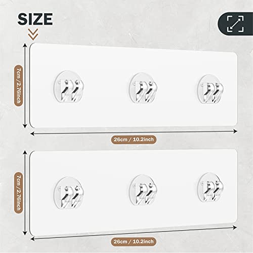 WeeProp 2 Packs Strong Sticky, Replacement Adhesive Sticker Hook,Waterproof Heavy-duty Sponge Holder Adhesives for Shower Caddy Basket Shelf, No Drilling Bath Transparent Adhesive Pad(10.2 x 2.76inch)