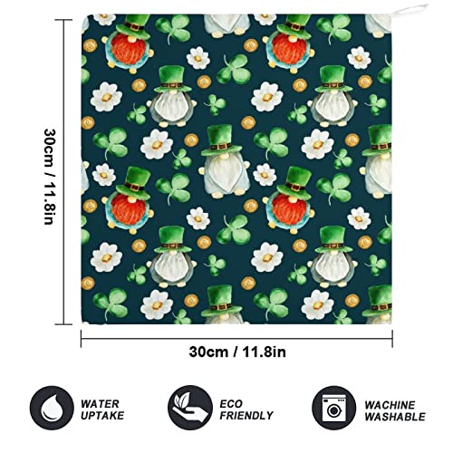 Lurnise Hand Towel Shamrock and White Flowers Golden Coins Hand Towels Dish Towel Lanyard Design for Bathroom Kitchen Sports