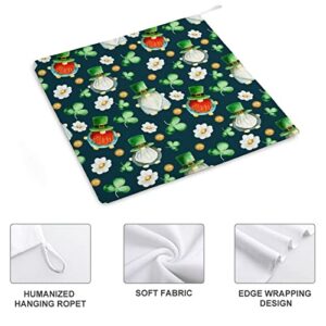 Lurnise Hand Towel Shamrock and White Flowers Golden Coins Hand Towels Dish Towel Lanyard Design for Bathroom Kitchen Sports