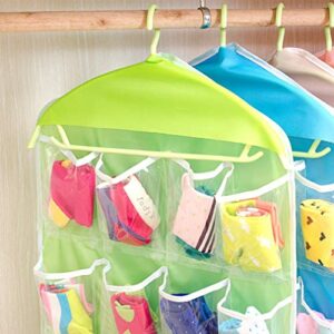Lobonbo 1pc 16 Pockets Hanging Bag Wall Wardrobe Storage Organizer Socks Underwear Sundries Sorting Storage Bags Bathroom Accessories(Beige)