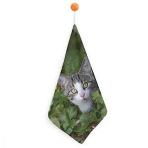 lurnise hand towel cat leaves hand towels dish towel lanyard design for bathroom kitchen sports