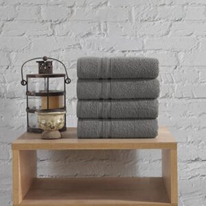 Hammam Linen Bath Sheet Towels 6 Pieces Bundle | Includes: 2 Luxury Bath Sheet Towels, 4 Hand Towels | Quality, Soft Towel Set | Grey