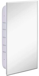 hamilton hills 16x26 inch white recessed medicine cabinet with mirror | beveled medicine cabinet organizer with shelves | farmhouse wall mounted hanging rectangular bathroom cabinet