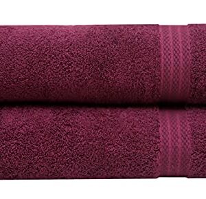 Pleasant Home Bath Sheets Set - 2 Pack – 35” x 70” - 100% Cotton - 600 GSM – Soft & Absorbent – Durable (Violet)