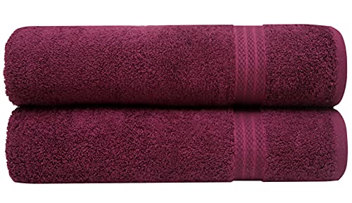 Pleasant Home Bath Sheets Set - 2 Pack – 35” x 70” - 100% Cotton - 600 GSM – Soft & Absorbent – Durable (Violet)