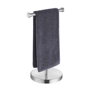 kes towel rack t-shape hand towel holder stand total height 17" sus304 stainless steel for bathroom vanity countertop brushed finish, bth208s20-2