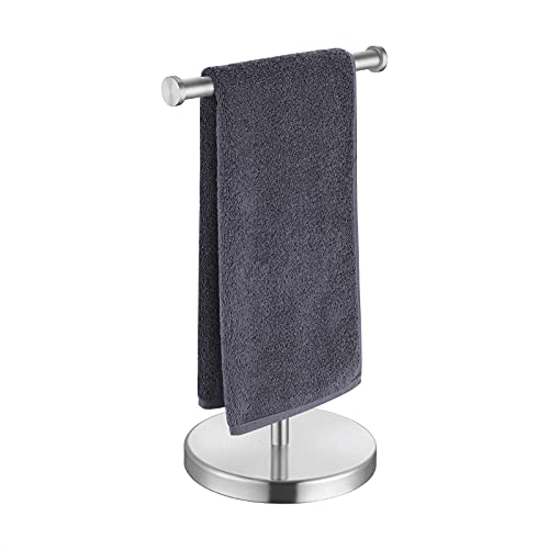 KES Towel Rack T-Shape Hand Towel Holder Stand Total Height 17" SUS304 Stainless Steel for Bathroom Vanity Countertop Brushed Finish, BTH208S20-2