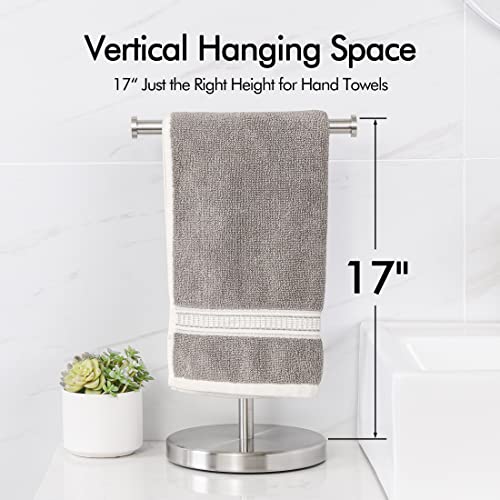 KES Towel Rack T-Shape Hand Towel Holder Stand Total Height 17" SUS304 Stainless Steel for Bathroom Vanity Countertop Brushed Finish, BTH208S20-2