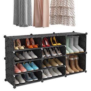 kousi portable shoe rack for closet shoe organizer tower shelf shoe storage cabinet stand expandable for heels, boots, slippers