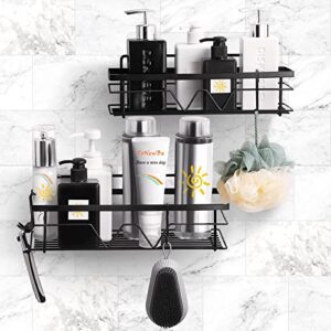 tonewbe self adhesive shower shelves, storage rack organizer with 3 shower caddy hooks , shower rack no drilling wall mounted shower storage self, 2 packs shower caddy.