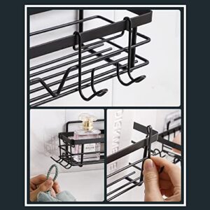 ToNewBe Self Adhesive Shower Shelves, Storage Rack Organizer with 3 Shower Caddy Hooks , Shower Rack No Drilling Wall Mounted Shower Storage Self, 2 Packs Shower Caddy.