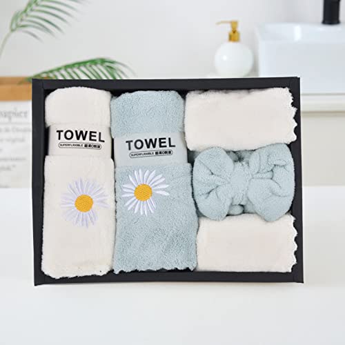 Bath Sheets Set Daisy Pattern Super Soft and Absorbent Bath Sheets Gift Box, Super Absorbent & Quick Dry, Multipurpose Use for Bathroom