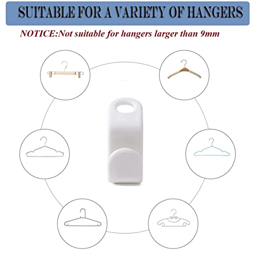 50PCS Clothes Hanger Connector Hooks, White Colors Hanger Extender Clips, Cascading Hanger Hooks Plastic Magic Hanger Hooks for Hangers Space Saving and Clothes Closet Organizer (White-50pcs)