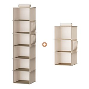 youdenova 6-shelf hanging closet organizer, 3-shelf closet hanging storage shelves