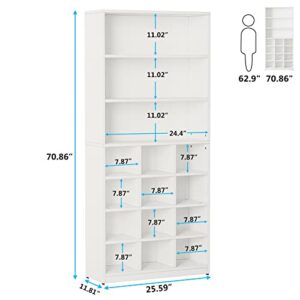 Tribesigns Shoe Cabinet, 24 Pair Freestanding Shoe Rack Storage Organizer with Side Hooks, Modern Shoe Storage Cabinet with Shelves for Hallway Bedroom Closet Entryway (2PCS)