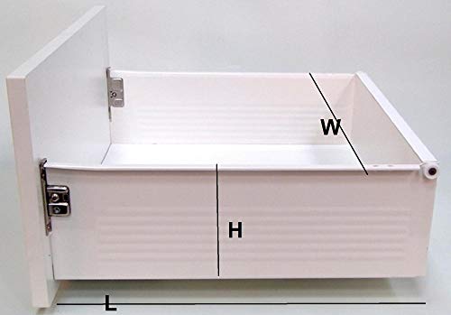 Metal Drawer Box Replacement with Slides - Slide Out Metal Sides and Slides Choose Your Width, 20" deep (6" High)