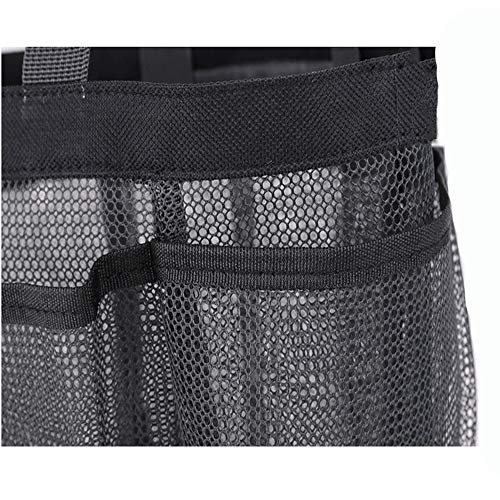 Larpur 2 Pack Mesh Shower Caddy, Bathroom Organizer Quick Dry Small Shower Tote Bag Oxford Hanging Organizer, Toiletry Caddy for Shampoo, Conditioner, Soap and Other Bathroom Accessories, Black