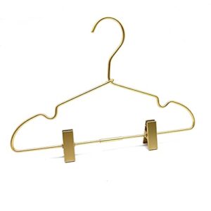 Koobay 12.5" Gold Metal Baby Clothes Clips Hanger Children Kids Coat Hanger Display and Storage 10Pack