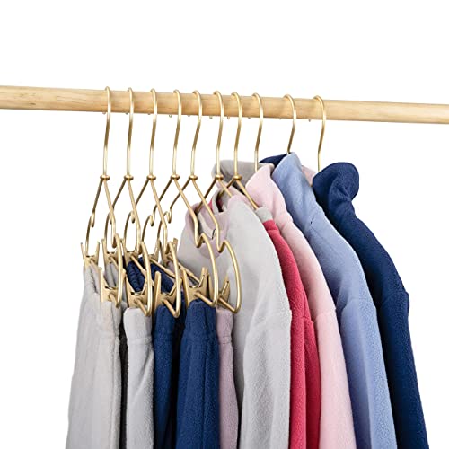 Koobay 12.5" Gold Metal Baby Clothes Clips Hanger Children Kids Coat Hanger Display and Storage 10Pack