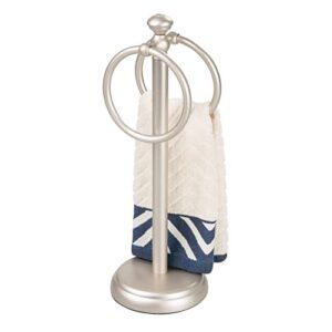 mdesign metal hand towel holder for bathroom vanities - satin