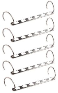 5starsuperdeals metal cascading space saving closet hangers - 360 swivel action - maximize closet space & organize - 5pc set