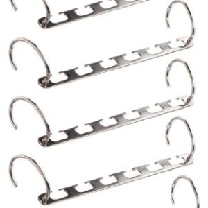 5starsuperdeals Metal Cascading Space Saving Closet Hangers - 360 Swivel Action - Maximize Closet Space & Organize - 5pc Set