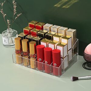fscgife 24 spaces lipstic organzier clear lisptic holder acrylic makeup organizer prefume organizer cosmetic display cases