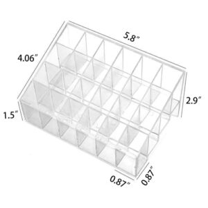 FSCGIFE 24 Spaces Lipstic Organzier Clear Lisptic Holder Acrylic Makeup Organizer Prefume Organizer Cosmetic Display Cases