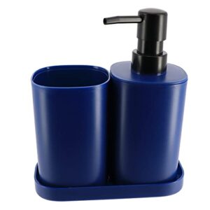 bathroom set - includes tumbler, soap dispenser and soap dish - set of 3 accessories (royal blue)