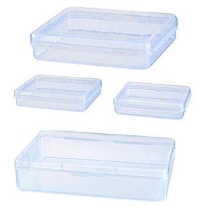 thovorrnl 4 pack clear plastic storage case organizer for face cover portable face cover container box dustproof pollution prevention storage clip organizer perfect for storing and protecting