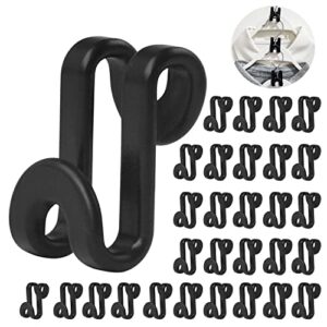 100pcs clothes hanger connector hooks,thicken hanger hooks space saver,heavy duty space saving for closet and clothes closet organizer(black)