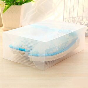 NszzJixo9 5 PC Shoe Storage Box,Clear Corrugated Plastic Shoe Boxes - Foldable Stackable Clear Plastic Drawer Case Organizer Box Holder Shoe Storage Ideal for Travel