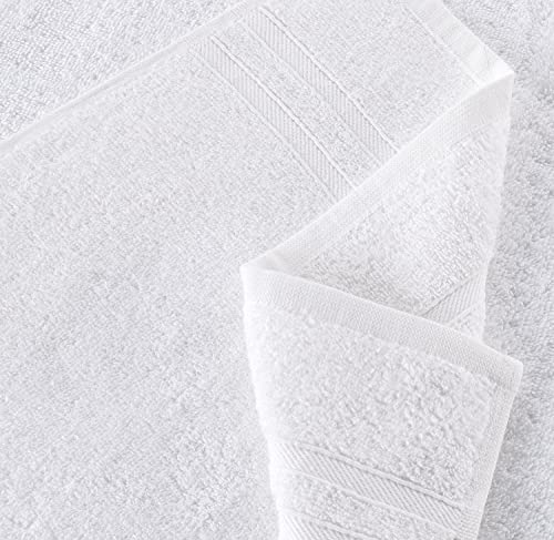 Hammam Linen White Bath Towels Set 6-Piece Original Turkish Cotton Soft, Absorbent and Premium Towel for Bathroom and Kitchen 2 Bath Towels, 2 Hand Towels, 2 Washcloths