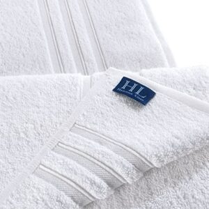 Hammam Linen White Bath Towels Set 6-Piece Original Turkish Cotton Soft, Absorbent and Premium Towel for Bathroom and Kitchen 2 Bath Towels, 2 Hand Towels, 2 Washcloths