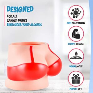 Shower Beer Buddy - Red Bikini Shower Beer Can Holder w/ Silicone Suction Cup | Holds Your Cold Beer Can in the Shower or Bath Tub | Drink Accessories Gifts Bathtub Caddy Bathroom Shower Beer Holder