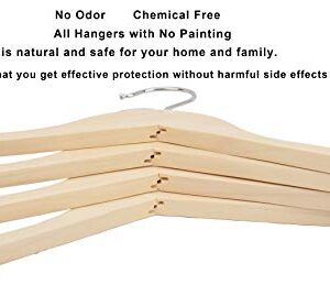 Premium Children Kids Baby Toddler Solid Unfinished/Natural Wood Coat Dress Hangers, Wooden Clothes Hangers- 360° Stronger Swivel Hook- Smoothly Cut Notches-10 Pack- Natural Color LM02KN