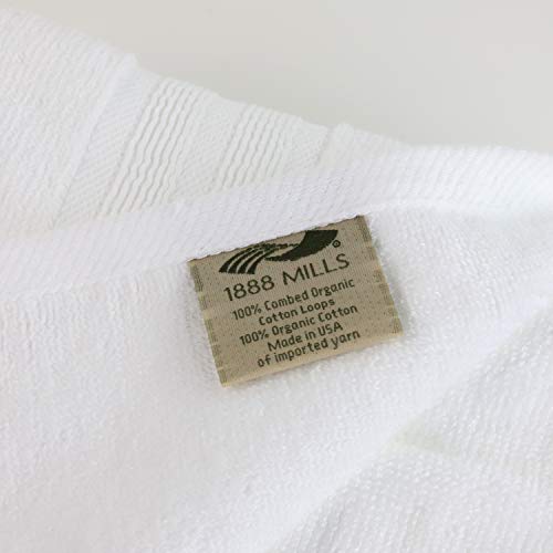 Made Here American Heritage by 1888 Mills 100% Organic Cotton Luxury Hand Towel(4pk) - White