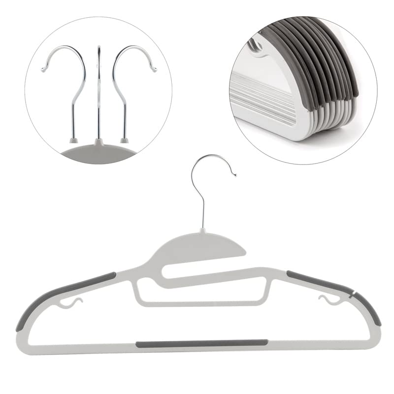 MANZOO Clothes Hanger Plastic Hangers 50 Pack Clothes Hangers Non Slip Coat Hanger Space Saving