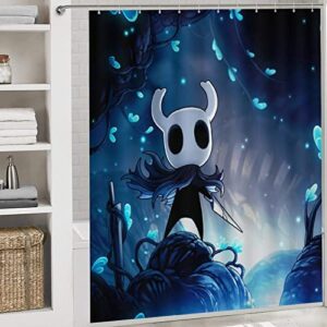 Woodyotime Hollow Game Knight Shower Curtain Sets 4 Piece Bathroom Set Shower Curtain Non-Slip Rugs Toilet Lid Cover Bath Mat Bathroom Decor