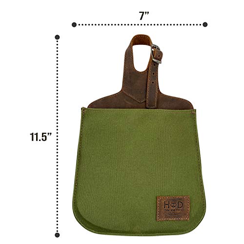 Hide & Drink, Hanging Storage Bag Handmade from Olive Green Canvas - Organize and Store Small Valuables in this Compact Pack, Accessories Pouch - Great for Miscellaneous Items, Travel, Camping - Olive