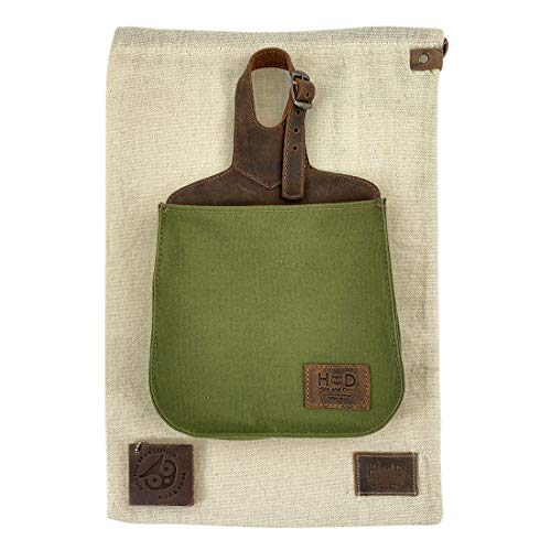 Hide & Drink, Hanging Storage Bag Handmade from Olive Green Canvas - Organize and Store Small Valuables in this Compact Pack, Accessories Pouch - Great for Miscellaneous Items, Travel, Camping - Olive