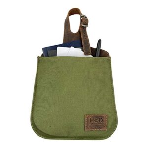 Hide & Drink, Hanging Storage Bag Handmade from Olive Green Canvas - Organize and Store Small Valuables in this Compact Pack, Accessories Pouch - Great for Miscellaneous Items, Travel, Camping - Olive