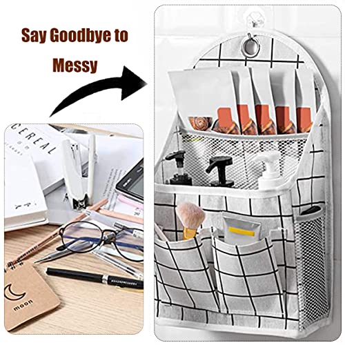 HUIGOU 2 Packs Wall Hanging Basket Fabric Closet Hanging Storage Caddy Bag Desktop Organizer Over The Door Pouch Hanging Shelf Organizer Baskets for Home Kitchen Bathroom Bedroom