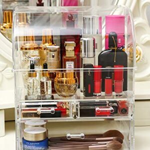 MOOCHI Professional Large Cosmetic Makeup Organizer Dust Water Proof Cosmetics Storage Display Case with Drawers