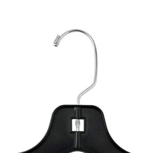 NAHANCO 2505MG Plastic Shirt Hanger, Middle Heavy Weight, 17", Black with Molded Rubber Grippers and Chrome Hook, Black (Pack of 100)