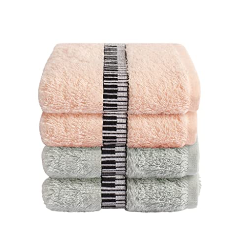 YLLWH Towel wash face Household Cotton Water Wipe Hair Hand Bath Couples Adults not Easy to Lose Hair (Color : A 4PS, Size : 50x25cm)